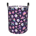 thumbnail image 1 of Balery Skull mushroom space Cesta de ropa redonda con asas, impermeable, independiente, para ropa, juguetes, dormitorio y familia-Small, 1 of 6