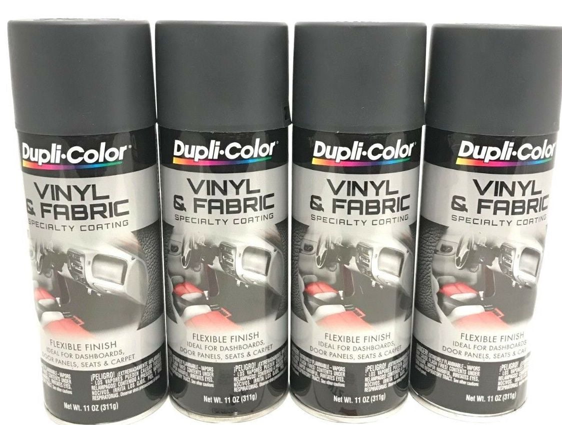 Duplicolor HVP111 4 Pack Vinyl & Fabric Spray Paint Charcoal Gray