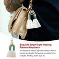 thumbnail image 4 of Minnieouse Llavero de arcoíris tejido, accesorio de moda, mochila, decoraciones DIY, decoración artesanal, bolso tejido con flecos, colgante Accesorios de disfraces Colorido/Verde Minnieouse AP010516-01B, 4 of 6