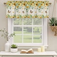 thumbnail image 3 of 2 Pack Valances for Windows, Spring Sunflowers Window Valances for Living Room/Bedroom/Bathroom, Eucalyptus Leaves Flowers Butterfly Beige Light Filtering Kitchen Curtain Valance 60"W x18" L, 3 of 9