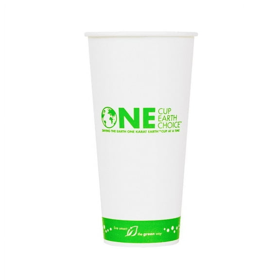 Karat Earth 22oz Eco-Friendly Paper Cold Cups (90mm) - One Cup, One Earth - 1,000 ct