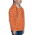 thumbnail image 3 of Goofa Dots On Orange Background Pattern Hooded Sweatshirt for Youth Trendy youth sweatshirt Casual Hoodie for Boys and Girls-Small, 3 of 6