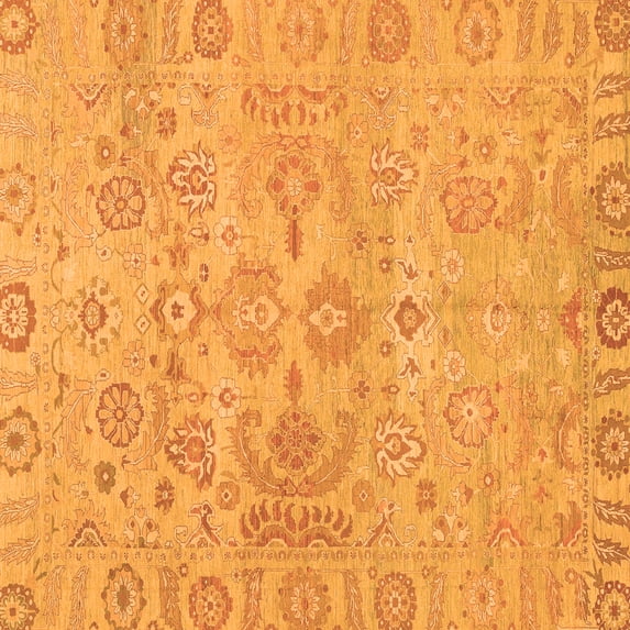 Ahgly Company Indoor Square Oriental Orange Traditional Area Rugs, 3' Square