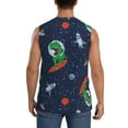 thumbnail image 4 of Kdxio Dinosaur Astronaut Space Surfing for Men's Muscle T-shirt,Sleeveless for Workout Running Athletic Gym Lounge Casual, 4 of 7