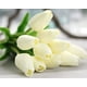 thumbnail image 3 of JYOHEY Flores Falsas Ramo Artificial Tulipanes Flores Decorativas Artificiales Toque Real Para El Hogar Jardín Boda Fiesta Comunión Decoración Tulipanes Artificiales 12 Piezas (Blanco Amarillo) Vhermosa HFP-0294-2, 3 of 7