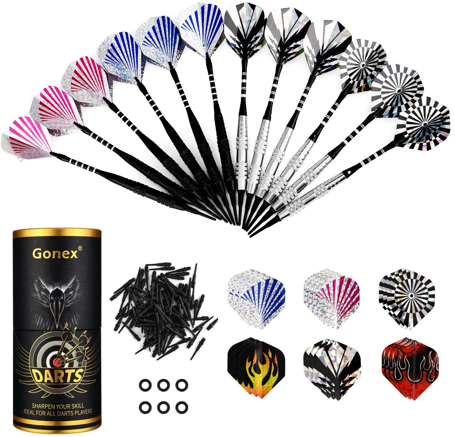 Gonex Professional Soft Tip Darts Set Dart Game with Dart Flights Gift
