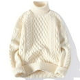 thumbnail image 3 of Chandails Décontractés à Manches Longues pour Hommes Automne Hiver Chauds en Tricot Chandail pour Hommes Col Roulé de Haute Qualité Chandails Couleur Unie 3TG-M, 3 of 5