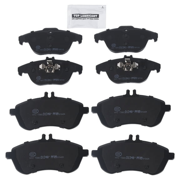 TOPAZ 8PCS Front & Rear Ceramic Brake Pads For Mercedes-Benz C250 C300 D1340 D1341