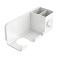 thumbnail image 2 of Wall Mounted Hair Dryer Organizer No-Drill, Bathroom Multi-Functional Storage Rack with Adhesive Backing, Plastic, White, for Hair Tools, 2 of 6