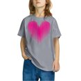 thumbnail image 2 of Kaemgyyd Toddler Girls Cotton Shirt Casual Solid Plain Crew Neck Short Sleeve Tees Casual Trendy Heart Tees 3-10 Years, 2 of 4
