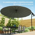 thumbnail image 4 of Outsuny 9FT Cantilever Patio Umbrella with 16 Fibreglass Ribs, Grey, 4 of 10