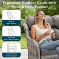 thumbnail image 3 of Unnifurnzi Outdoor Sofas All Weather Wicker Outdoor Couch with 6 Inch Thick Cushions Outdoor Furniture Couch for Porch Poolside Balcony-Gray/Gray, 3 of 7
