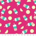 thumbnail image 4 of 58" x 2 Yards Precut Voile Fabric, Cotton Polyester Blend, Pink Popsicle Design, 4 of 5