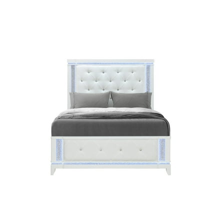 Ashley Brown Lighted headboard Solid and Engineered Wood Queen Bed