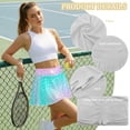 thumbnail image 6 of Yuyamidu Blue Purple Fish Scale Athletic Skorts for Women Gym Workout Running High Waist Skirts with Pockets Novelty Golf Tennic Skirts Sports Clothes Sportwear Size S, 6 of 7