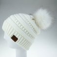 thumbnail image 2 of Tittly Winter Hats Beanie Women Fashion Keep Warm Winter Hats Knitted Wool Hemming Hat Skull Caps Hats for Women White One Size, 2 of 2