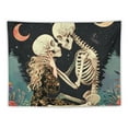 thumbnail image 5 of Creowell  Skeleton Tapestry Skull Mushroom Floral Plant Flower Aesthetic Bedroom Tapestries Nature Moon Wall Tapestry for Dorm Living Room 50x40inch, 5 of 6