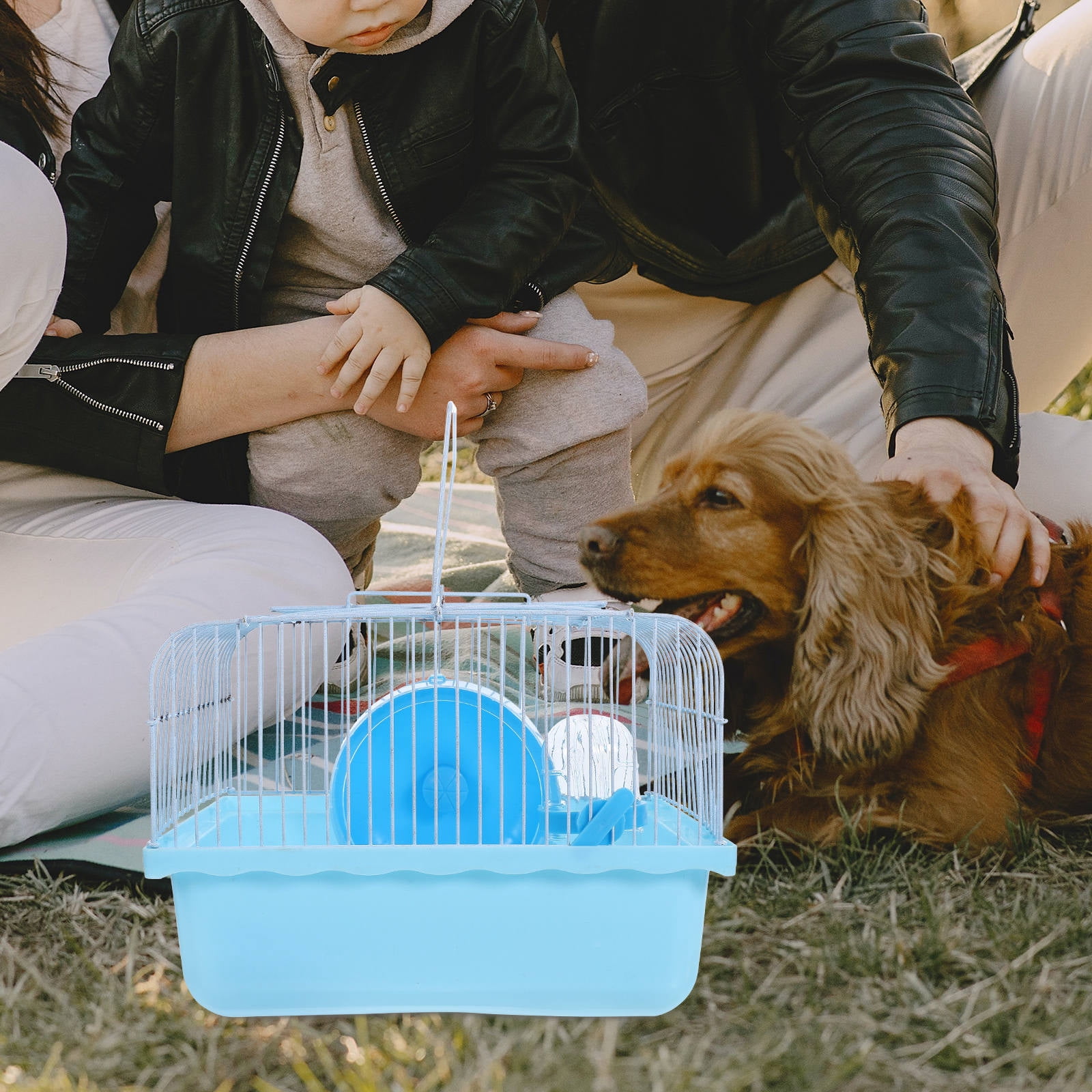 QIFULL Pet House Blue Hamster Cage Spacious Design with No Harm Materials for Small Pets
