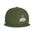 thumbnail image 3 of DouZhe Flat Brim Cap Snapback Hat, Game Joystick Controller Prints Adjustable Green Adult Baseball Cap, 3 of 6