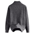 thumbnail image 3 of ASDFVBKG Quarter Zip Sweaters for Men Long Sleeve Collar Lightweight Knitted Pullover Casual Mens Loose Fashion Soft Fall Winter Solid Tops Coffee 2XL, 3 of 3