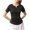 Black, variant on JGGSPWM Womens Fashion Sporty Solid Color Breathable V Neck Casual Running Curve Hem Summer Tee Tops Clothings White XL