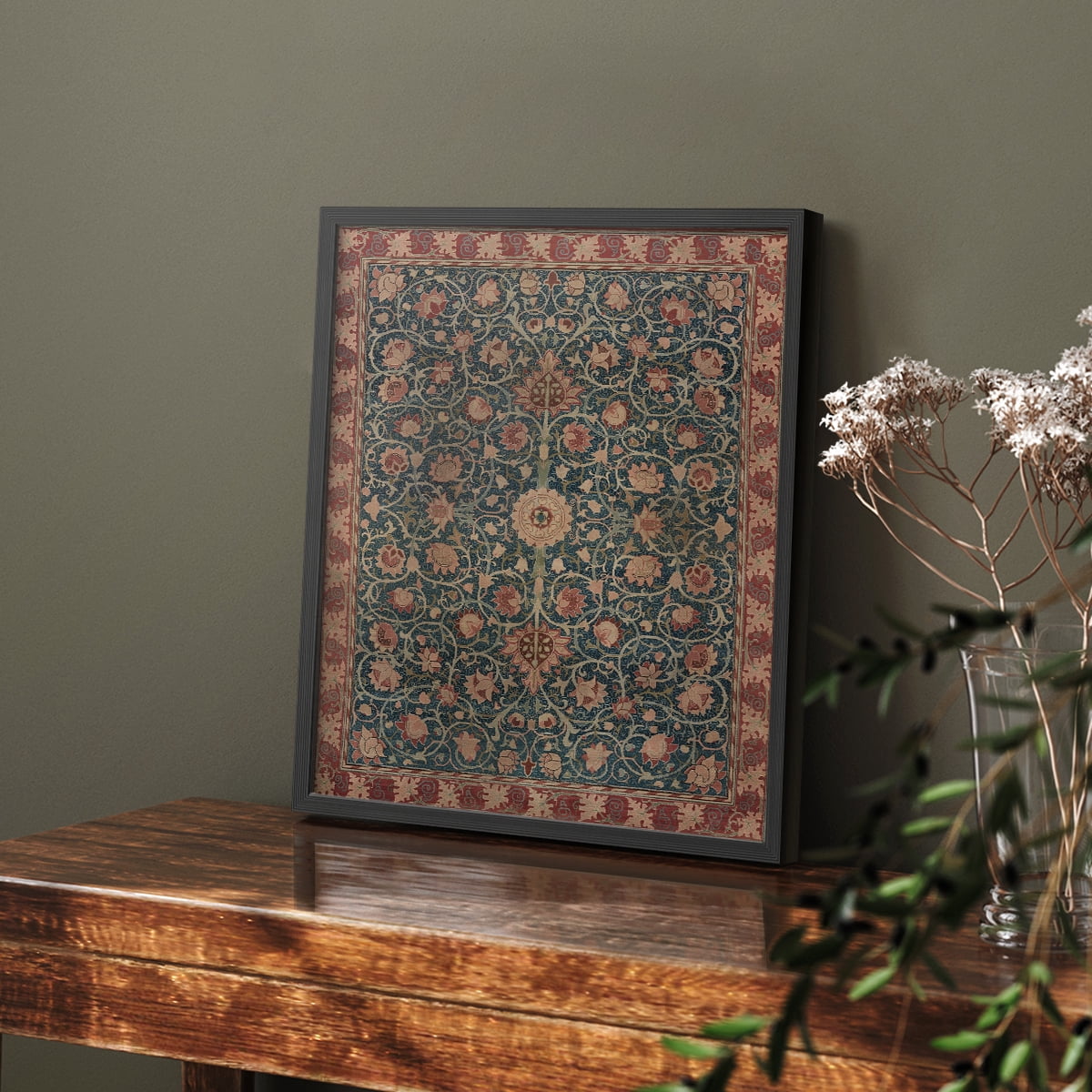 Vintage Abstract Print CXCV - 14in. x 11in. Vintage Framed Print in Black Wood Frame