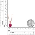 thumbnail image 2 of Gem Stone King 4.05 Ct Oval Red Created Ruby Pink Sapphire 18K Rose Gold Plated Silver Pendant, 2 of 4