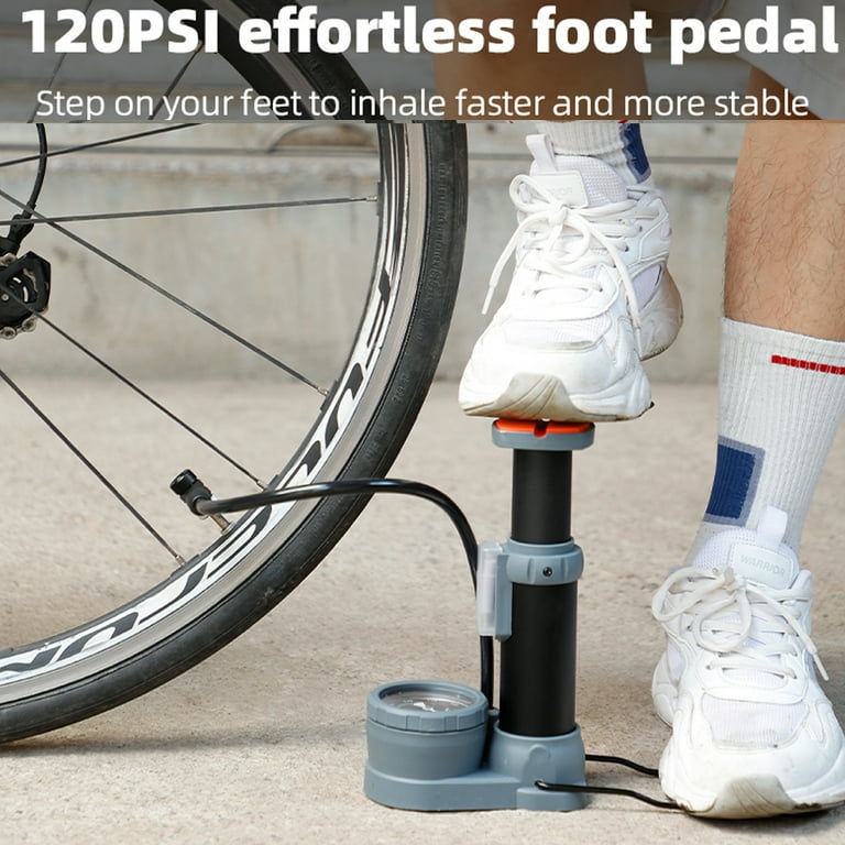 Carevas Bike Pump 120PSI High Pressure Air Pump Portable MTB Road Bike Tire Inflator Fits Presta Schrader Valves for Car Motorcycle Tire Balls