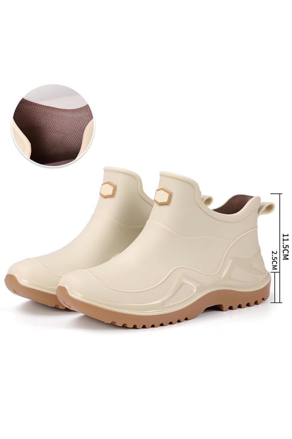 Mens Rain Boots Short Ankle Slip On Waterproof Outdoor Boots Rain Boots For Men Non Slip Rubber Sole Cushioned Flexible Everyday Footwear US :8
