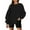 Black, variant on Aloohaidyvio 2024 Summer Plus Size Tops,Fashion Woman Long Sleeve Round Neck Loose Sweatshirt Solid Blouse Tops
