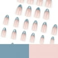 thumbnail image 5 of 24Pcs/set Almond Press-On French Nail Tips Green Cat Eye False Nails Simple&Elegant Wearable Nail Art for Women&Girls Daily Wear, 5 of 10