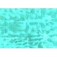 thumbnail image 1 of Ahgly Company Machine Washable Indoor Rectangle Abstract Turquoise Blue Modern Area Rugs, 7' x 9', 1 of 4