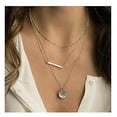 thumbnail image 2 of Delicado collar de gargantilla en capas, collar con colgante chapado en oro galvanizado, collar con disco de barra multicapa, collares de gargantilla en capas ajustables para mujeres, 2 of 3