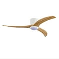 thumbnail image 2 of 52 inch matte white solid wood blades ceiling fan with light remote noiseless reversible motor 6 speed for patio living room bedroom indoor, 2 of 7