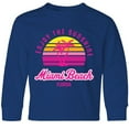 thumbnail image 3 of Inktastic Summer Enjoy the Sunshine Miami Beach Florida in Pink Long Sleeve Youth T-Shirt, 3 of 5