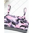 thumbnail image 3 of Eandarui Kids Girls Athletic Training Outfit Sleeveless Open Back Crop Tops with Bottoms Set Fitness Camo Pink 12, 3 of 7