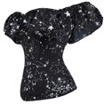 thumbnail image 2 of Lace Up Astronomy Print Steel Boned Corset Top M, 2 of 7