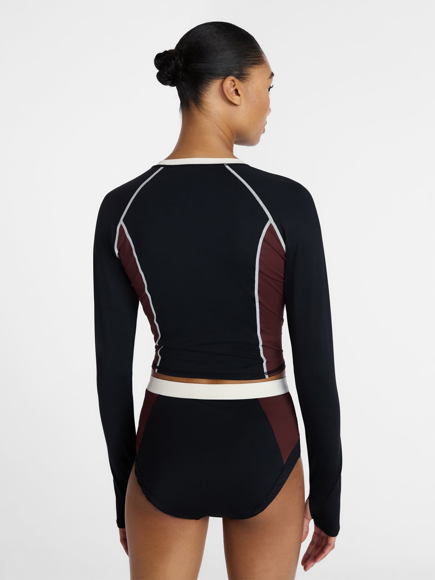Ozark Trail Women's and Women's Plus Size Rash Guard Swim Top with Long Sleeves, Size XS-3X