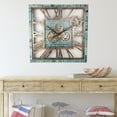thumbnail image 3 of THE GEARS CLOCK Wall Clock with Real Moving Gears AM-LI_ 24 in Square Aqua-Green, 3 of 10