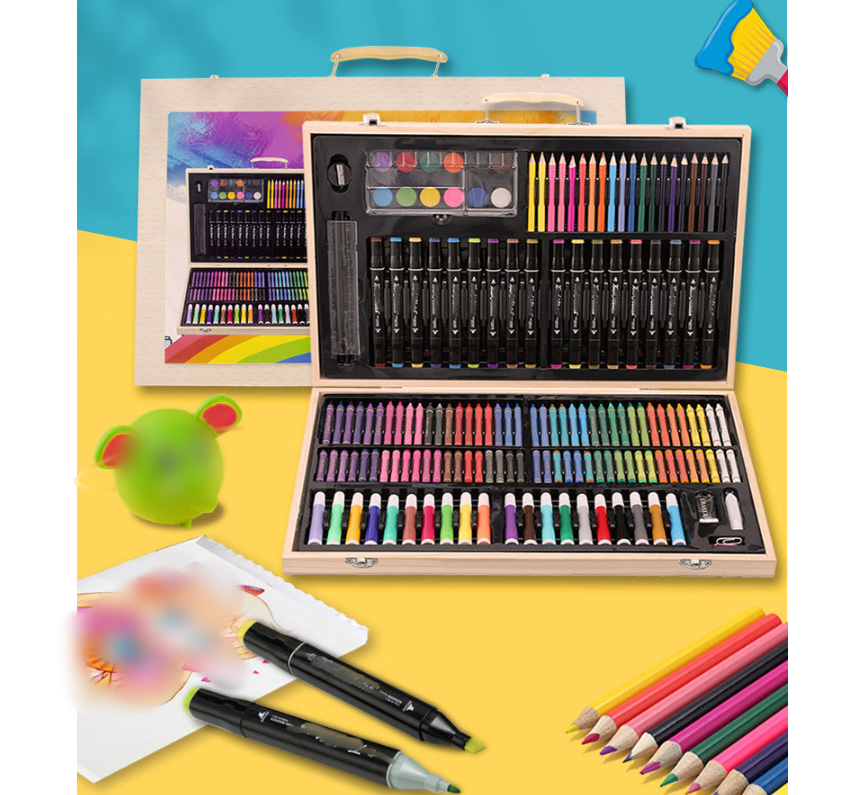 180 PCS Art Set for Kids, Art Supplies Art Kits for Kids, Deluxe Painting Art Set, Wooden Box & Drawing Kit for Artists Teens Boys Girls 4 5 6 7 8 9 10 11 12,Birthdays Gifts