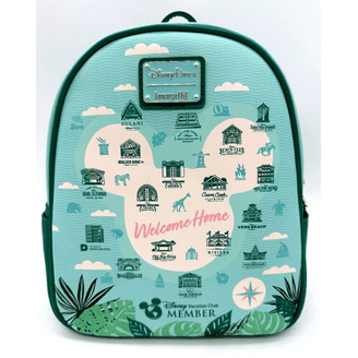 Disney Parks WDW 50th Characters Loungefly Blue Bookbag Backpack