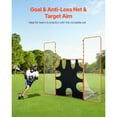 thumbnail image 2 of KFFKFF 3-IN-1 Lacrosse Goal, 12x9 ft Lacrosse Net with Backstop and Target, Quick & Easy Setup Backyard Rebounder Equipment, Steel Frame Training Nets, 2 of 9