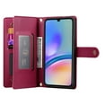 thumbnail image 3 of For Samsung Galaxy A05s 6.7-inch Wallet Case for Women Men Multi-Card Slots Zipper Pocket Lanyard Strap Wristlet Leather Phone Case,Red,For Samsung Galaxy A05s, 3 of 7