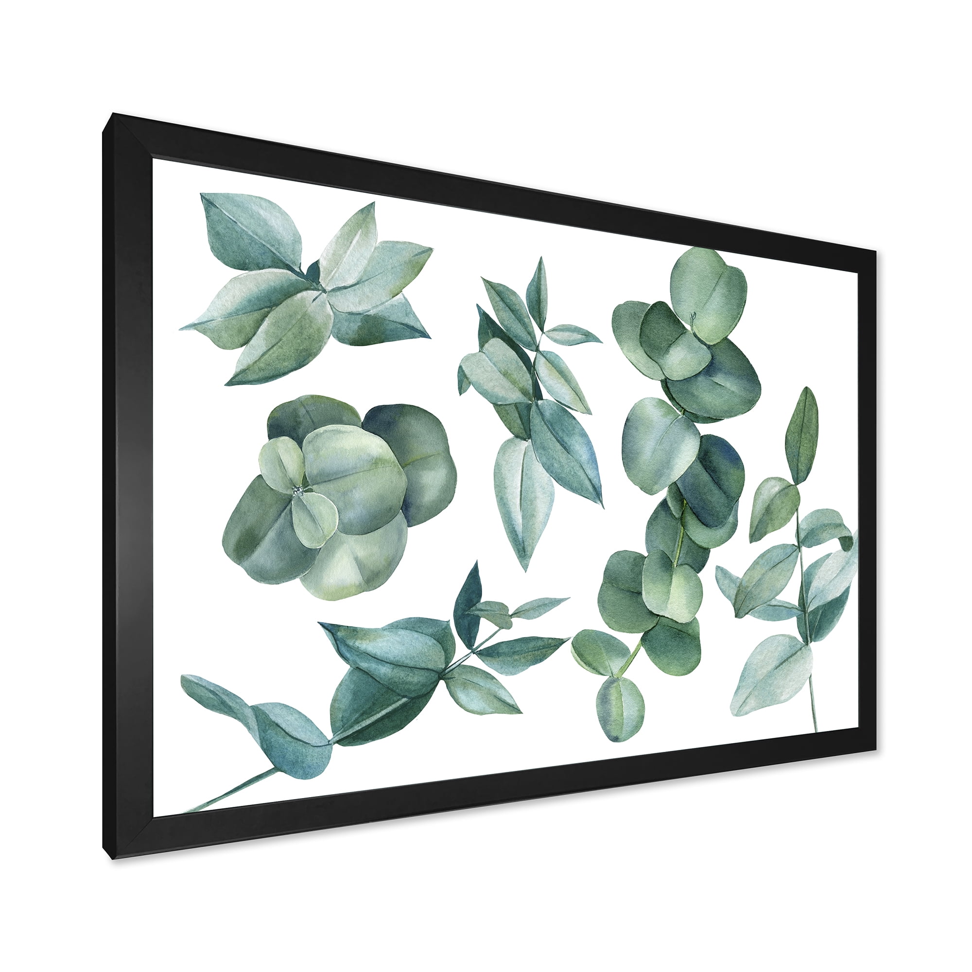 Designart 'Eucalyptus Leaves In Dark Green ' Traditional Framed Art Print