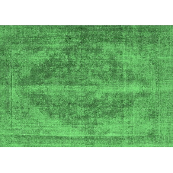 Ahgly Company Indoor Rectangle Oriental Emerald Green Industrial Area Rugs, 2' x 3'
