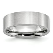 Lex & Lu Chisel Cobalt Flat Satin 7mm Band Ring