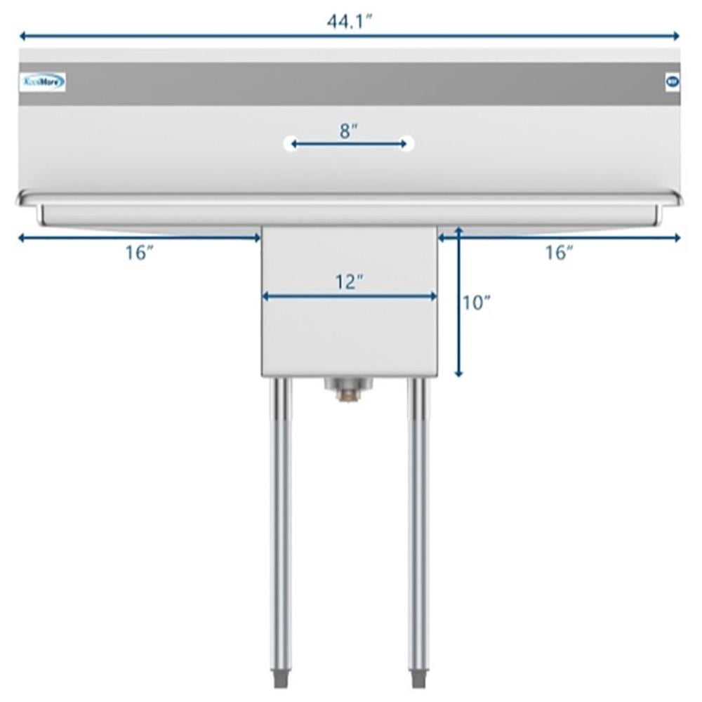 Pemberly Row 12x16x10 NSF Stainless Steel Kitchen Prep/Utility Sink in Silver