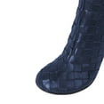 thumbnail image 4 of FSJ Women Fashion Round Closed Toe Weave Ankle Boots Crystal Chunky Block Mid Heel Sparkly Party Wedding Short Boots Shoes Size Size 8 Blue, 4 of 4