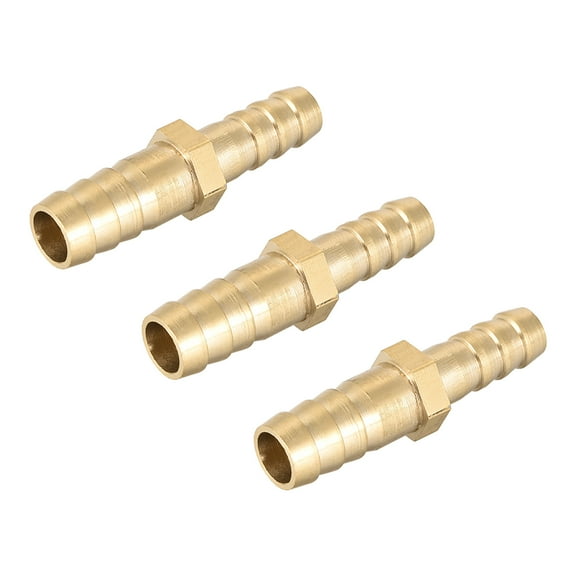 Uxcell Reducer Barb Hose Fitting Brass Passivation for Hose ID 0.31" to 0.39" Gold Tone 3pcs