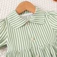 thumbnail image 6 of Larisalt Toddler Dress for Girls Short Sleeve Lapel Striped Dresses Baby Girl Cute Summer Clothing, 6 of 6
